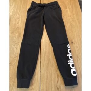 Adidas Essentials spell out Linear Athletic jogger Women's Small Black and White